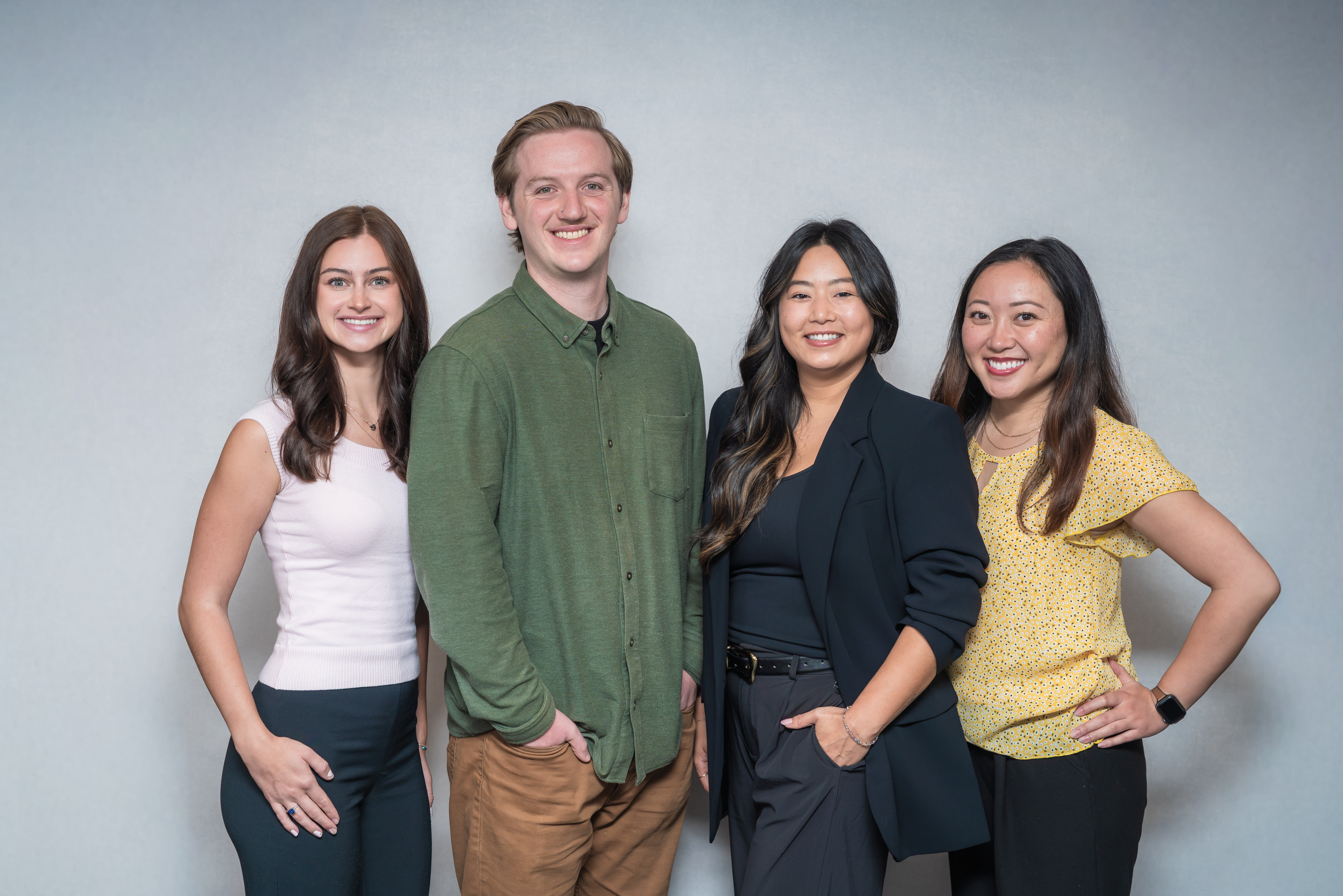 Pictured: Senior Research Coordinators Jessica Lim and Nicole Arima, Research Coordinators Maddie Broyles and Dylan Odom